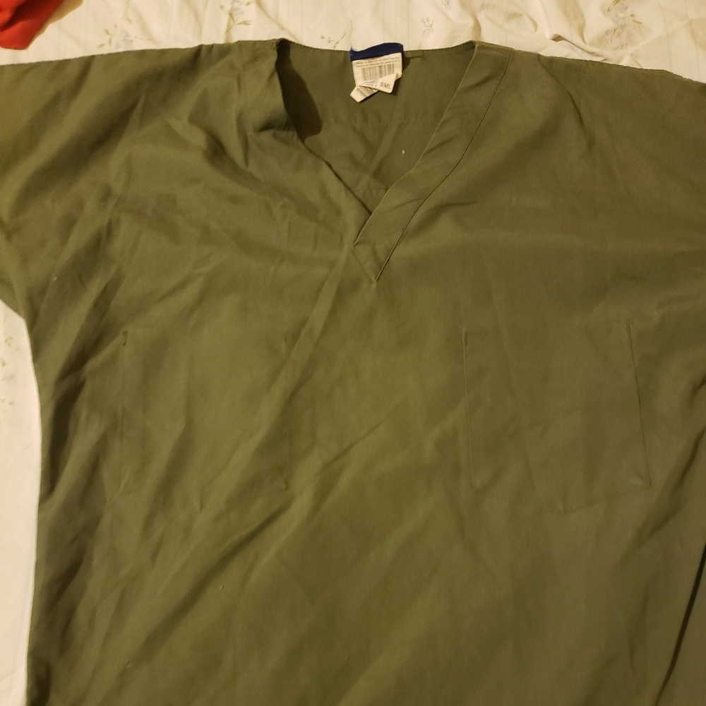 Green scrub top